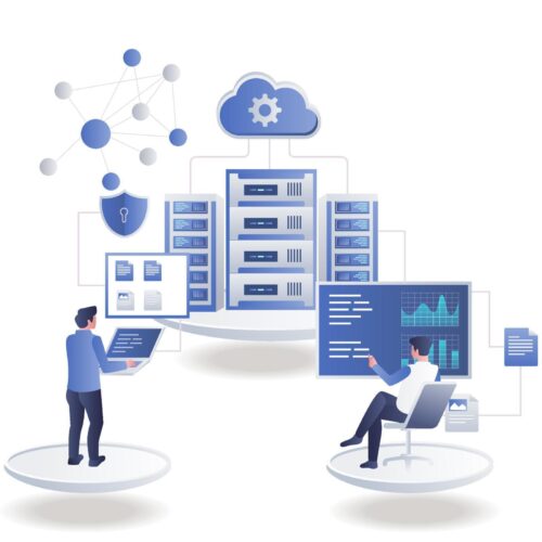 analyst-data-cloud-server-in-isometric-illustration-free-vector