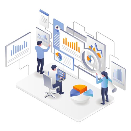 the-team-is-analyzing-the-data-for-seo-optimization-free-vector